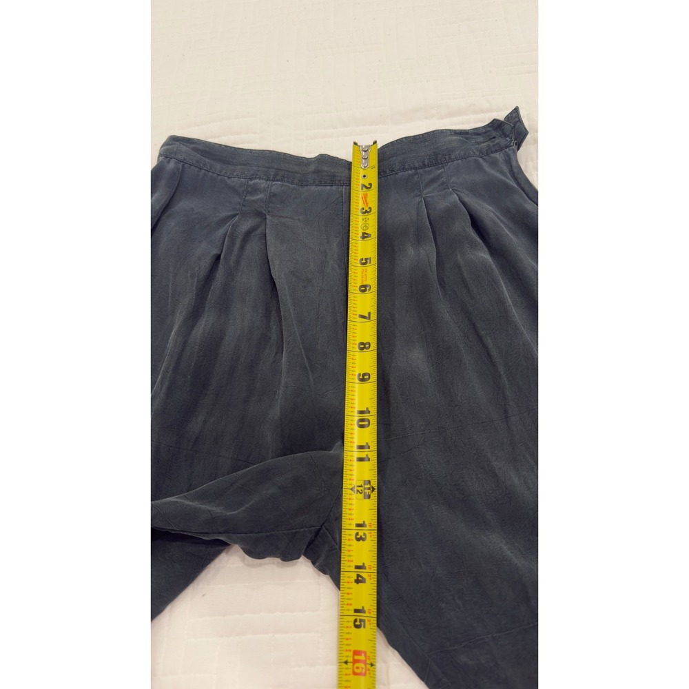 Sue Wong Vintage Pleated Trousers Charcoal Grey High Waisted Tapered Pants - Picture 7 of 9